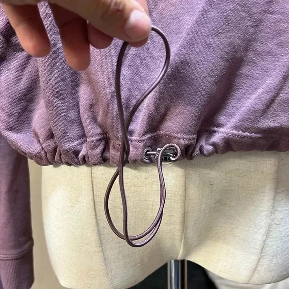 Calvin Klein Women's Half Zip Athletic Pullover Crop Sweatshirt w Bungee Size XL - Picture 3 of 7